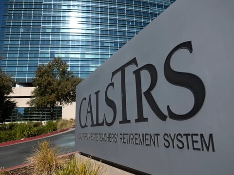 The California State Teachers' Retirement System offices in West Sacramento on Nov. 12, 2024.