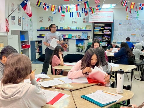 Wendell Norris Marquez teaches pre-AP Spanish to seventh graders at Lively Middle School in Austin, Texas.