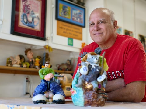 Local sculptor Tony Natsoulas now sells most of his artwork directly to buyers.