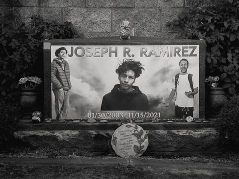 Joseph Ramirez's gravesite in Eternal Valley Memorial Park; Ramirez was killed by vehicular manslaughter in 2023, but the Los Angeles Superior Court didn't report the conviction to the DMV until almost a year later.