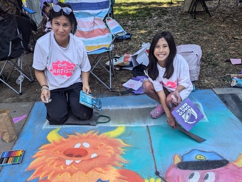 Artists participated in last year’s Chalk It Up! at Fremont Park in Sacramento. The 35th anniversary event will happen over three days this Labor Day weekend.