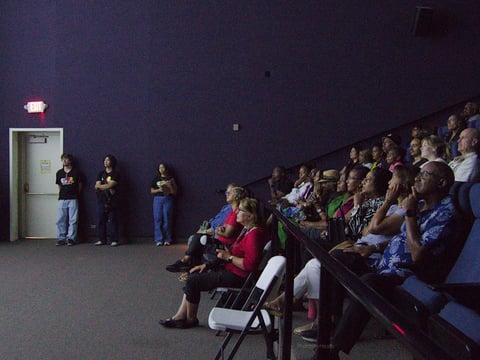 Movie goers attend the Sacramento International Film Festival at the California Railroad Museum in 2024.