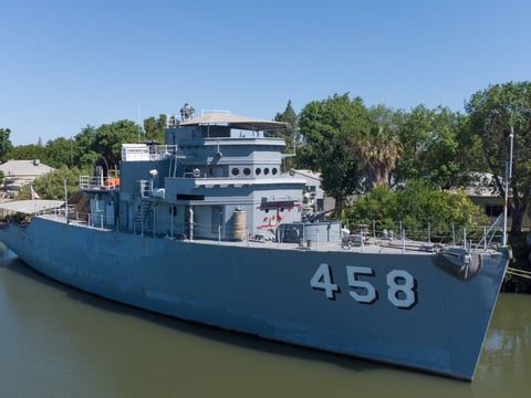 The USS Lucid is the last Aggressive-class minesweeper in the United States. The Stockton Maritime Museum has been restoring the wooden-hulled ship for over a decade.