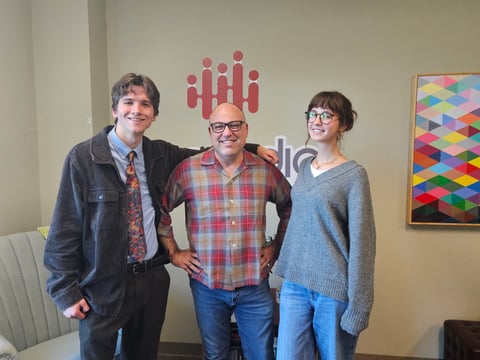 Student assistant director James Sidebotham (left), band director Josh Murray (center) and student chair Jamie Johnson (right) are the main organizers behind the 44th annual Playathon on Oct. 24.