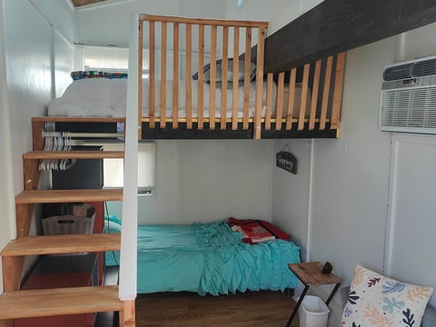 The interior of one of Robin Moore's tiny homes.