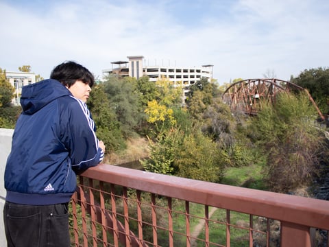 Sierra College student David Lumaa Friday, Oct. 24. 2025, at Royer Park in Roseville.