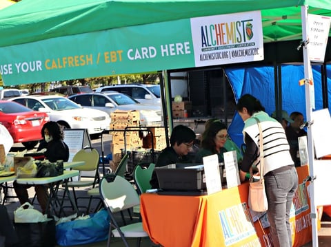 At Alchemist CDC's Florin Farmers' Market, CalFresh recipients can double up their dollars up to $15 with the Market Match program. The market has seen much lower participation during the pause in SNAP funding.