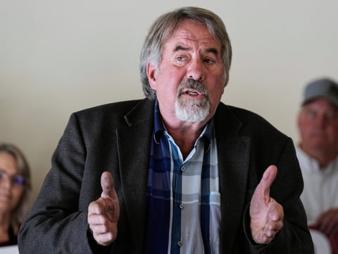 FILE - Rep. Doug LaMalfa, R-Calif., speaks during a press conference in Chico, Calif., , Oct. 29, 2025.