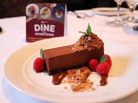The Chocolate Mousse Cake from The Firehouse Restaurant will be available for purchase for Dine Downtown starting Friday January 9.
