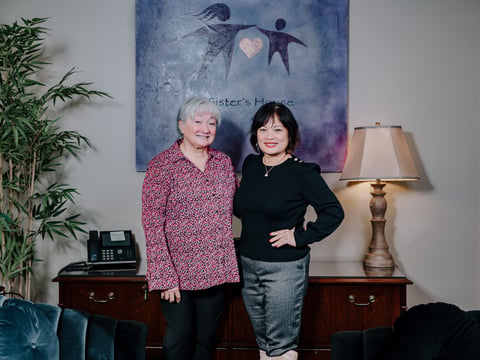 (Left to right) My Sister’s House cultural advocate Marta Pena-Lane and CEO Christine Nguyen pose for a portrait on Jan. 13, 2026, in Sacramento.