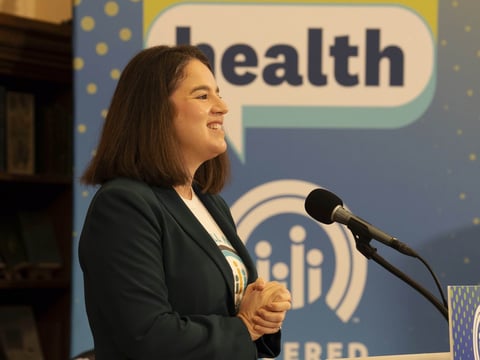 Jessica Altman, the executive director of Covered California, the state's insurance marketplace, speaks at a news conference in Sacramento, Calif., Tuesday, Oct. 29, 2024.