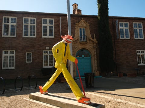 “Homie, Walking the Dogs” stands outside the CLARA Center on Feb. 12, 2026.