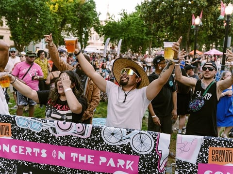 Attendees enjoying free concert at Cesar Chavez Park Friday May 9, 2026. Concerts in the Park will be held at Cesar Chavez Park from May to the end of June.