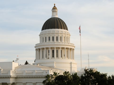 The dome of the California State Capitol building.