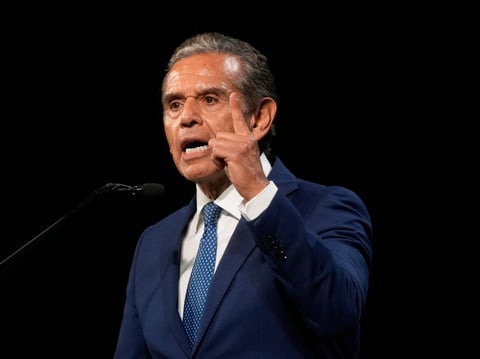 California gubernatorial candidate Antonio Villaraigosa speaks at the 2026 California Democratic Party State Convention in San Francisco, Feb. 21, 2026.