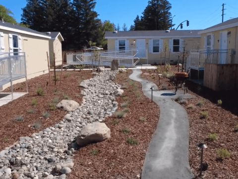 Joshua’s House features five small cabins that can house 15 people in total. It is the first hospice on the West Coast providing end-of-life care to people experiencing homelessness.