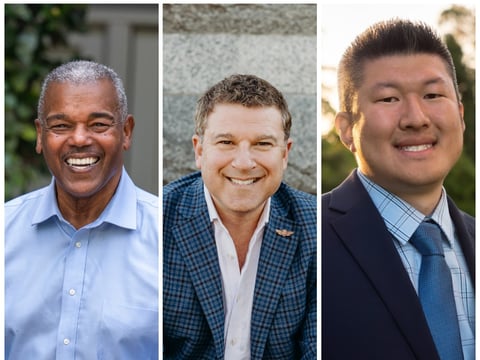 From left to right, the candidates for Sacramento city council District 7 are incumbent Rick Jennings, former Stockton Deputy City Attorney Mark Velasquez and CalTrans planner Scott Lau.