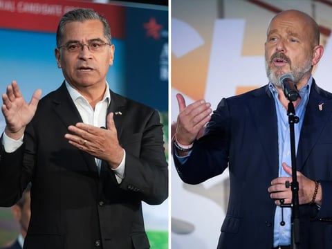 From left, gubernatorial candidates Xavier Becerra and Steve Hilton.