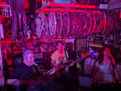 The Snares, a local Sacramento band, played at the Sacramento Bike Kitchen on May 9, 2026.