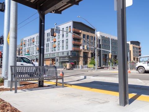 The 7th & Railyards Green Line station Tuesday, July 14, 2026, in Sacramento. Sacramento Regional Transit spokesperson Jessica Gonzalez says the climate grant-funded station is expected to be open later this year.