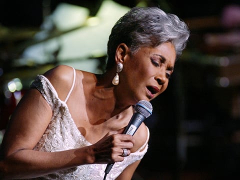 Grammy-winning singer Nancy Wilson performs in 2003 at Lincoln Center's Avery Fisher Hall in New York during a concert titled "Nancy Wilson With Strings: Celebrating Four Decades of Music."