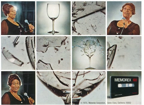 An "Is it Ella or is it Memorex?" ad from 1973.