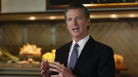 Gov. Gavin Newsom announced new criteria related to coronavirus hospitalizations and testing that could allow counties to open faster than the state during a news conference in Napa, Calif., on Monday.