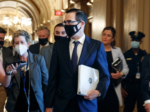 Treasury Secretary Steven Mnuchin on Capitol Hill earlier this week. A White House proposal to cut federal unemployment benefits to a percentage of earlier wages could take months to implement, leaving millions with significantly reduced checks.