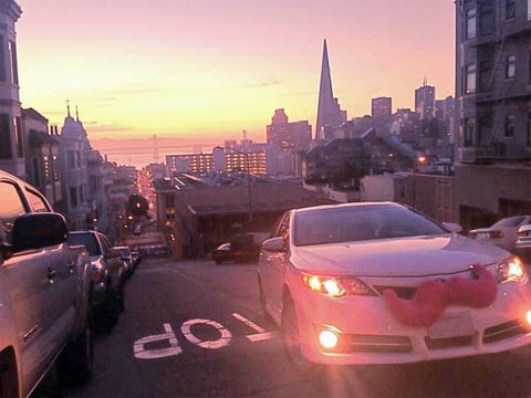 A Lyft car in San Francisco.