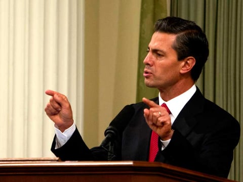 Mexican President Enrique Peña Nieto visits the California Legislature Tuesday