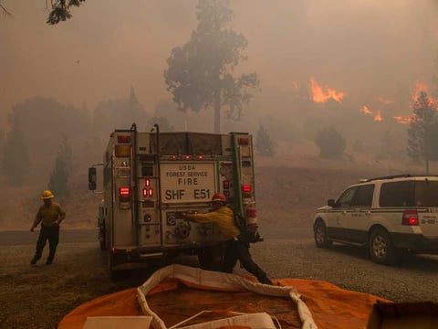 Evening operations on the Happy Camp Complex fire, Sept. 8, 2014.