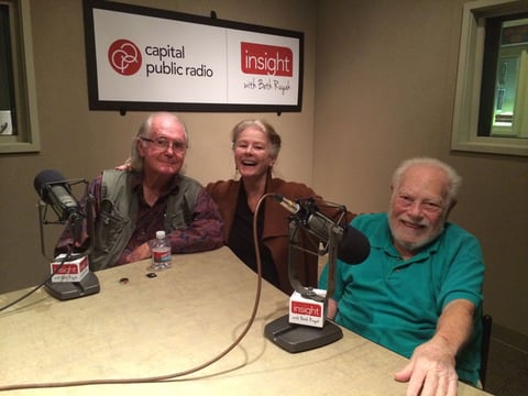 (left to right) Playwright Rick Foster, actress Janis Stevens and Mitch Agruss in 2014