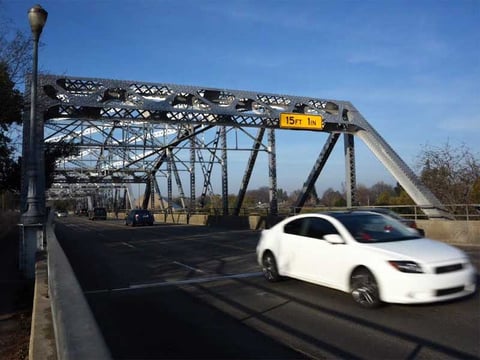 Traffic on the H Street Bridge will be restricted to one lane at times during levee construction during January. 