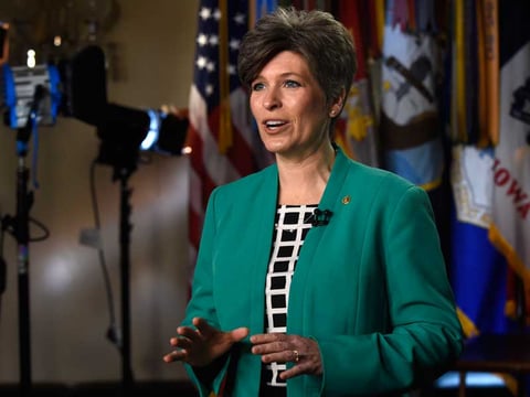 Sen. Joni Ernst, R-Iowa rehearses her remarks for the Republican response to President Obama’s State of the Union address, Tuesday, Jan. 20, 2015, on Capitol Hill in Washington.