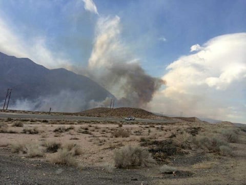 The Round Fire, burning in Inyo and Mono counties, Friday, Feb. 6, 2015. 