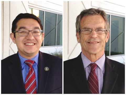 Eric Guerra (left) and Bruce Pomer (right) are running for the vacant Sacramento City Council District 6 seat.