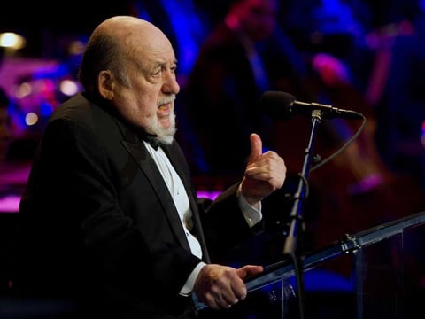 Orrin Keepnews accepts his National Endowment for the Arts Jazz Master Awards Ceremony and Concert held in New York, Tuesday, Jan. 11, 2011.