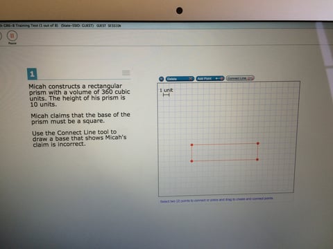 A sample question in one of California's new standardized tests - in this case, a Math Grades 6-8 test.