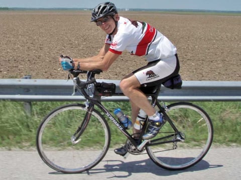 Ken Mercurio is a father of two who continues to endurance-ride his bike despite his permanently stiff neck and near-death bike accident.