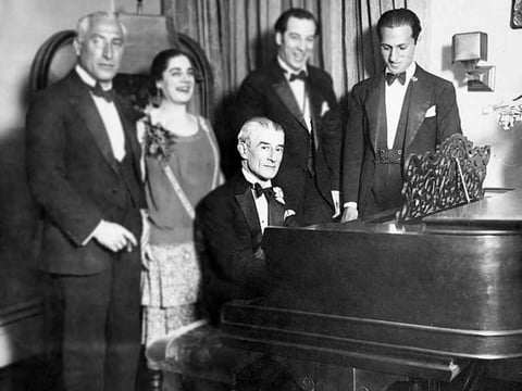 New York 1928: Oskar Fried, Éva Gauthier, Ravel at piano, Manoah Leide-Tedesco, George Gershwin.