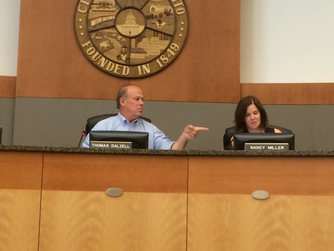 California Citizens Compensation Commission Chair Thomas Dalzell, left, and member Nancy Miller voted, along with their colleagues, to raise state elected officials' pay and benefits Monday at the commission's meeting in Sacramento.