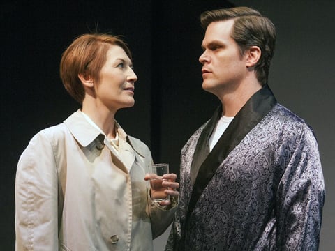 Melinda Parrett and Ryan Snyder in the Capital Stage production of Harold Pinter's "The Homecoming"
