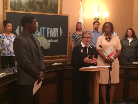 State Sen. Loni Hancock (D-Berkeley) discusses her newly-introduced constitutional amendment that would tax commercial properties in California at full market value.