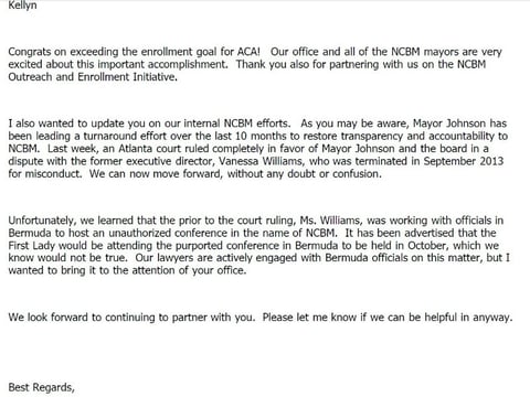 This email was one of about 6,000 released by the City of Sacramento that relate to Mayor Kevin Johnson's tenure as president of the National Conference of Black Mayors.