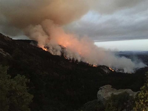 The Willow Fire as seen from Central Camp Road on Sunday, July 26, 2015.
