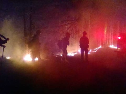 Night ops on the Nickowitz Fire, Aug. 14, 2015, near drop point 8. 