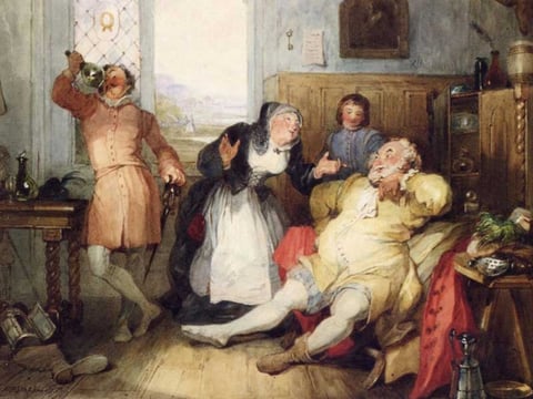 Falstaff and Mistress Quickly, by English painter Francis Philip Stephanoff  (1787/88–1860) 