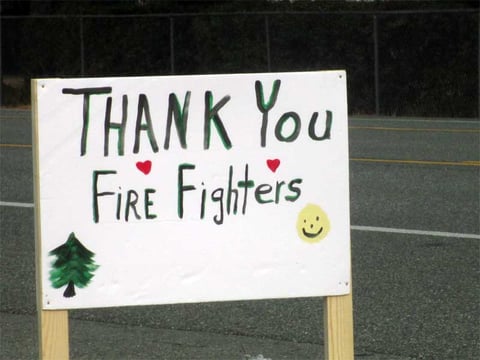 Hiouchi Cafe thanks Gasquet Complex Fire Fighters. Photo posted Friday, Aug. 28, 2015.