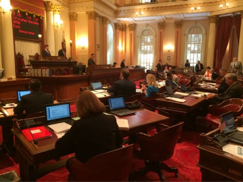 The California state Senate meets on Tuesday, September 8, 2015.