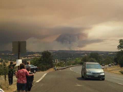 A view of the Butte Fire from Highway 49. Photo taken in Jackson, Calif. on Sept. 11, 2015. 